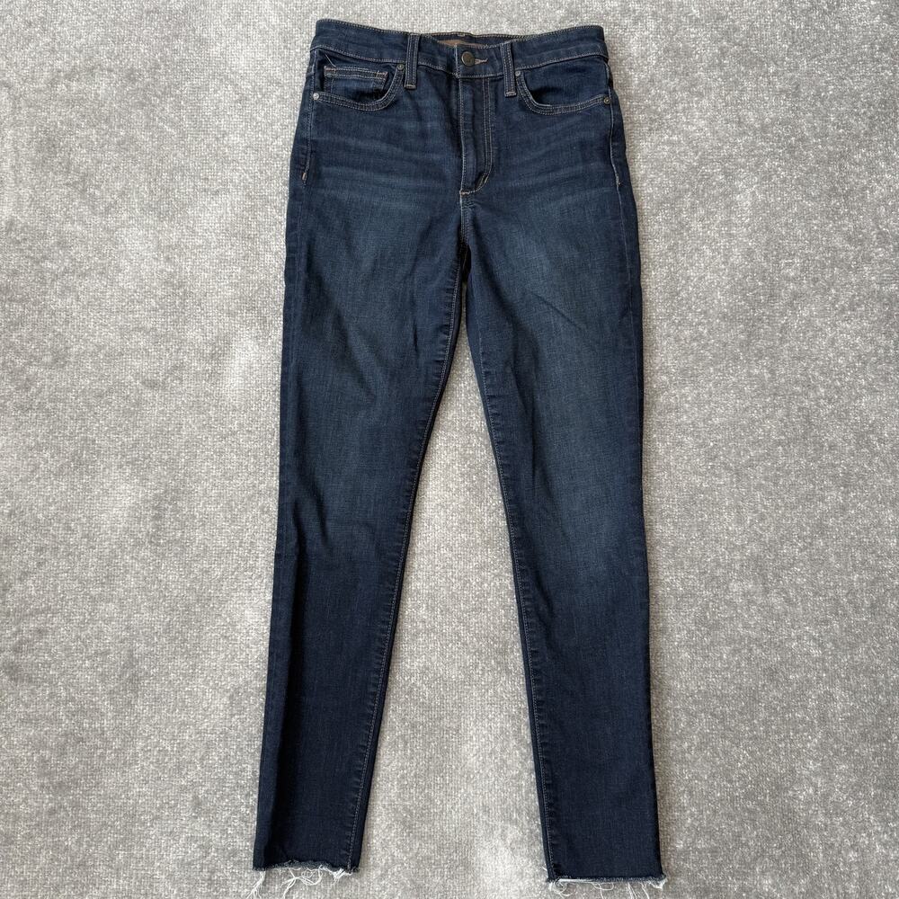 Joe's Jeans Womens 26 Blue High Rise Skinny Ankle Raw Hem Stretch Denim Classic